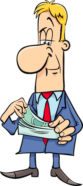 Vector businessman with money