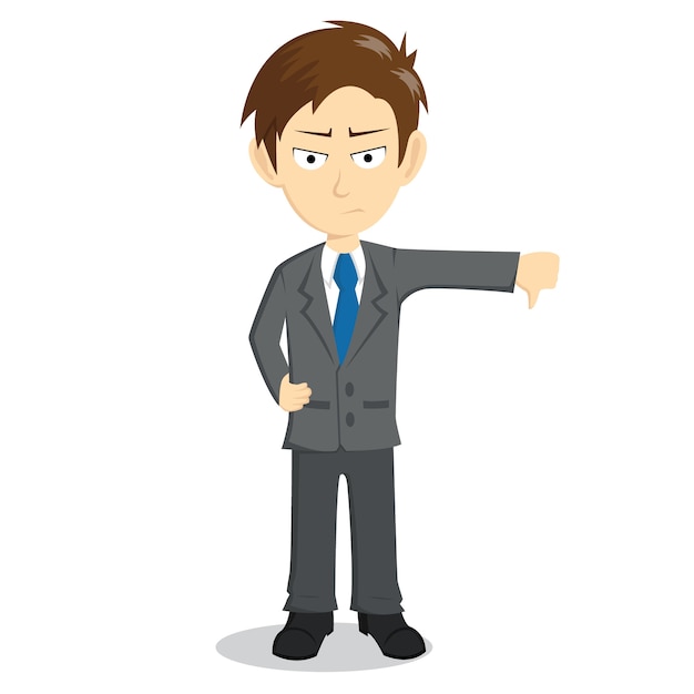 Vector businessman with thumb down