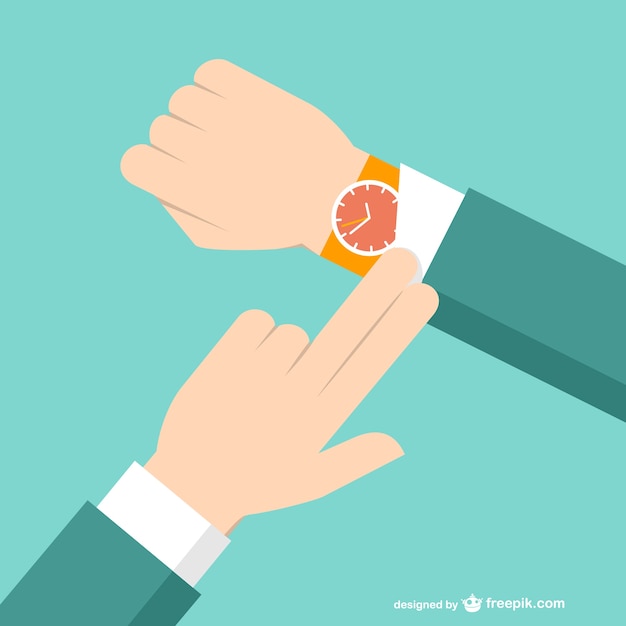 Vector businessman with watch