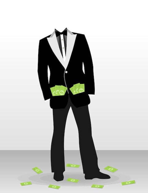 Vector businessman without a head