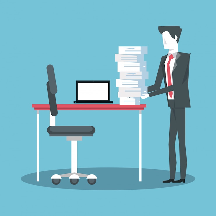 Vector businessman working avatar