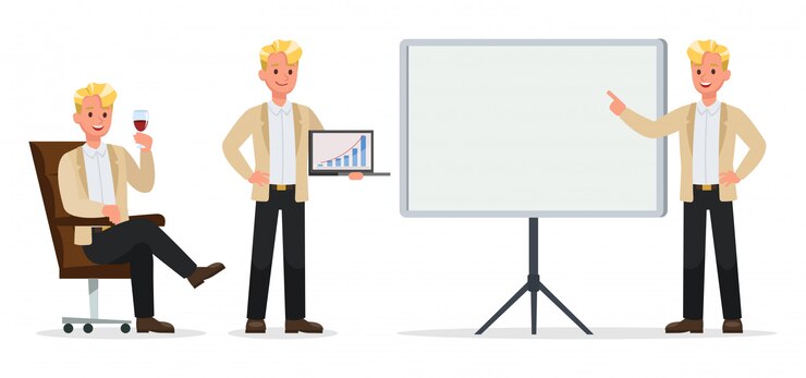 Vector businessman working character