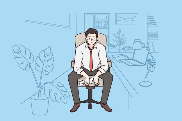 Businessman working in office concept