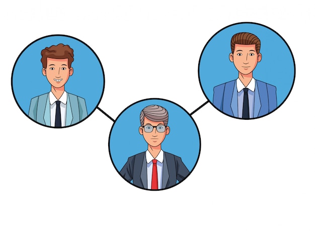 Businessmen avatar profile picture in round icons