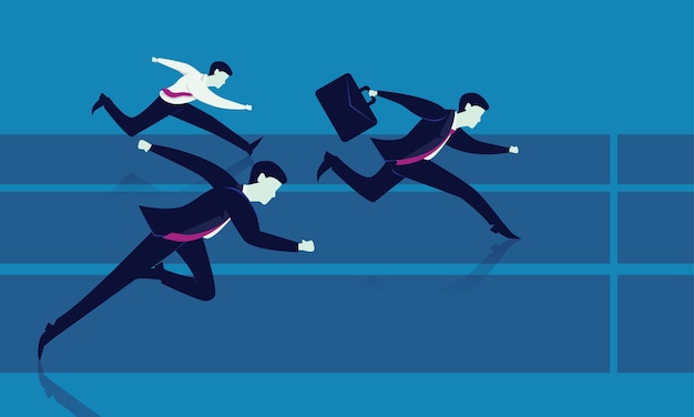 businessmen competition. race to success
