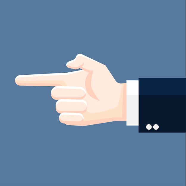 Businessmen hand pointing-Vector flat design