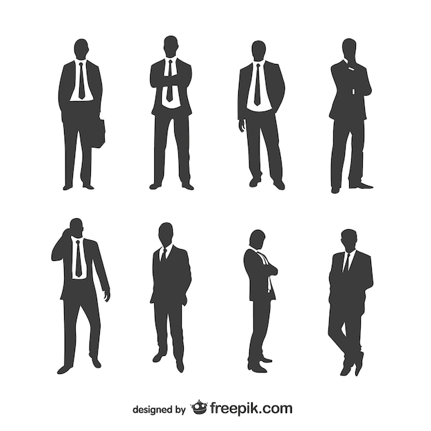 Businessmen silhouettes collection