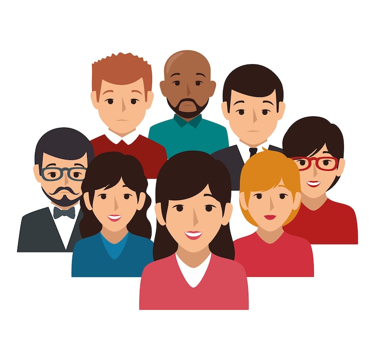 Vector businesspeople character avatar icon 