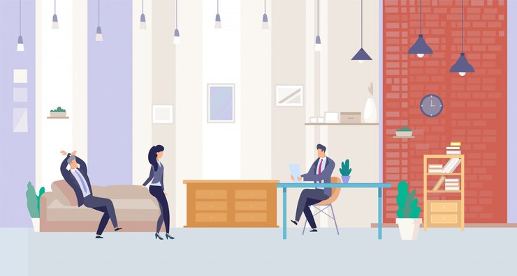 Vector businesspeople working in office  