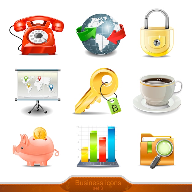 Businesss icons set   illustration