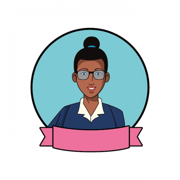 Vector businesswoman avatar cartoon character profile