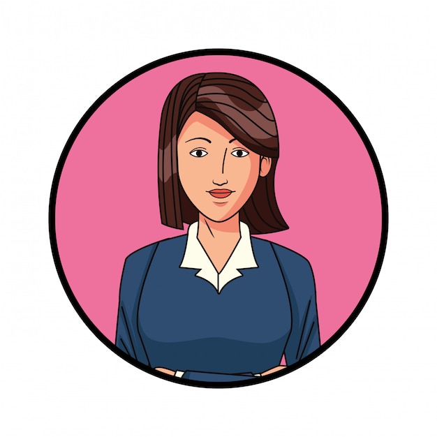 businesswoman avatar cartoon character profile