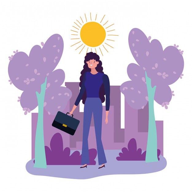Businesswoman avatar with suitcase