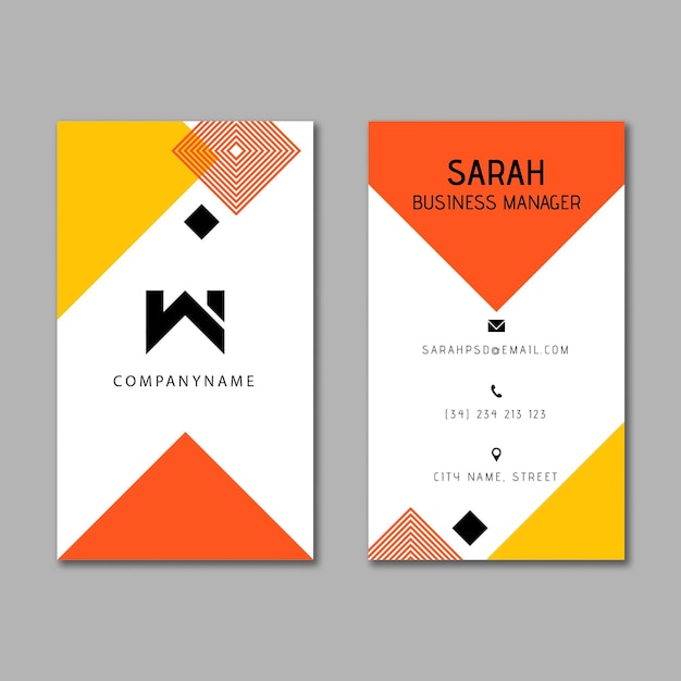 Vector businesswoman business card template