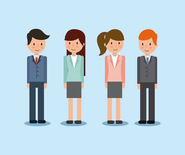 businesswoman and businessman briefcase illustration