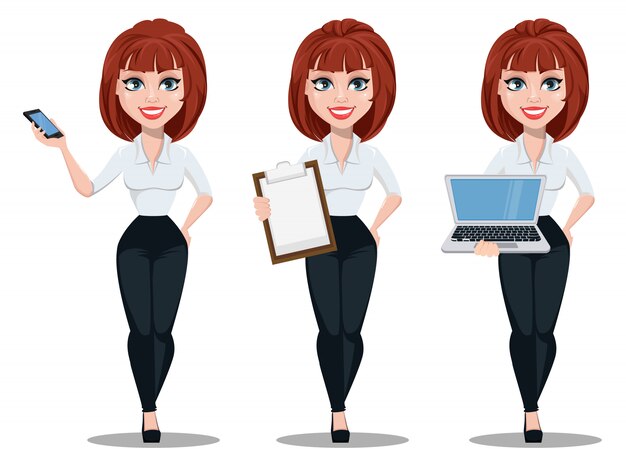 Vector businesswoman cartoon character