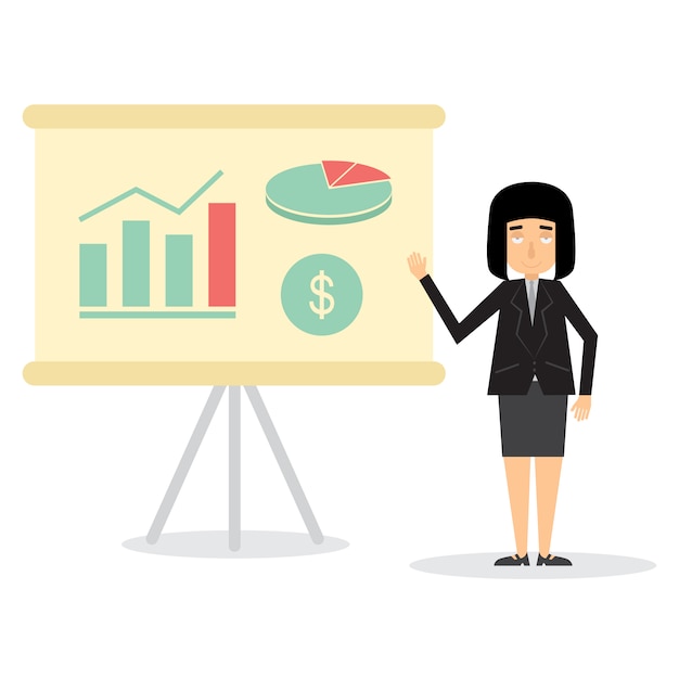 Vector businesswoman character background