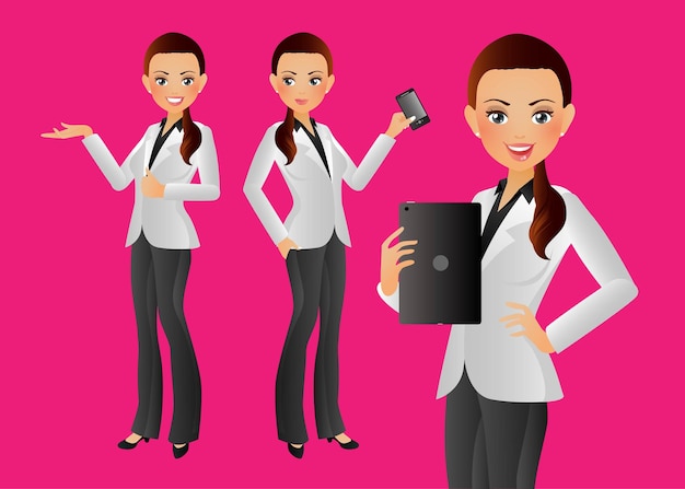 Businesswoman characters in different poses