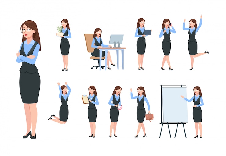 Premium Vector | Businesswoman characters. office professional woman ...