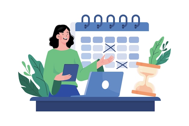 businesswoman doing calendar management