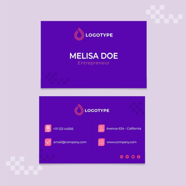 Businesswoman double sided business card