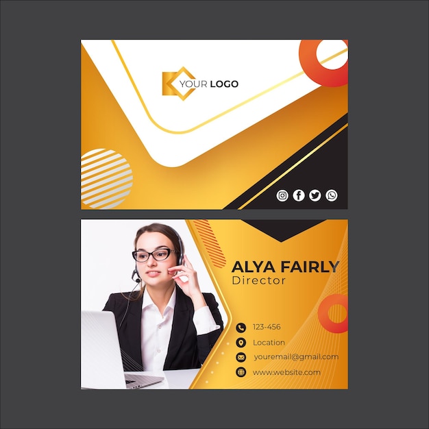 Businesswoman double-sided business card