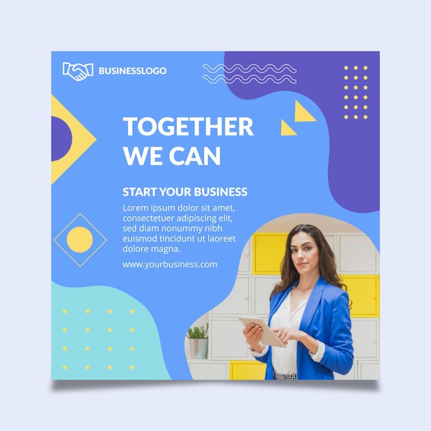 businesswoman flyer square
