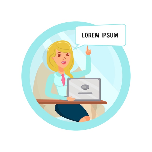 Businesswoman found problem solution illustration