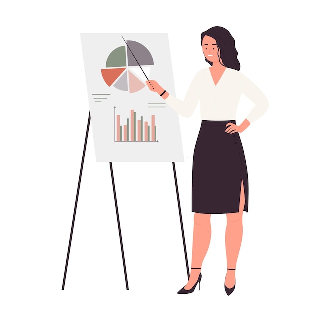 businesswoman giving presentation