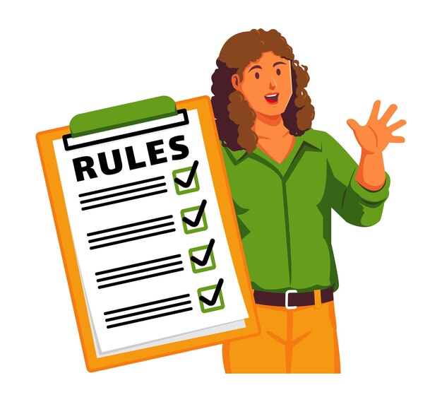 Vector a businesswoman holding clipboard with checklist