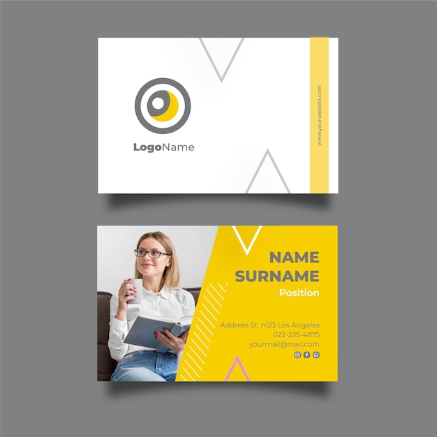 Businesswoman horizontal business card