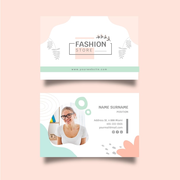 Vector businesswoman horizontal business card