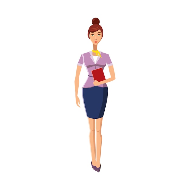 Businesswoman icon in cartoon style on a white background