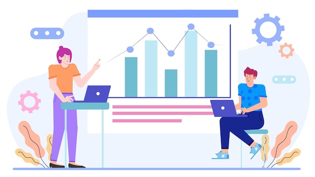 a businesswoman is sales pitches and presentations to potential clients