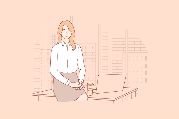 Businesswoman or manager in office concept