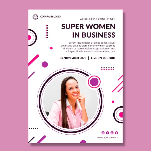 Vector businesswoman poster template