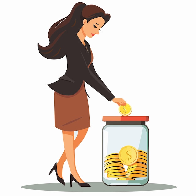 Businesswoman_putting_gold_dollar_coin