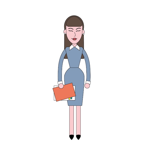 Businesswoman Stand Holding Documents