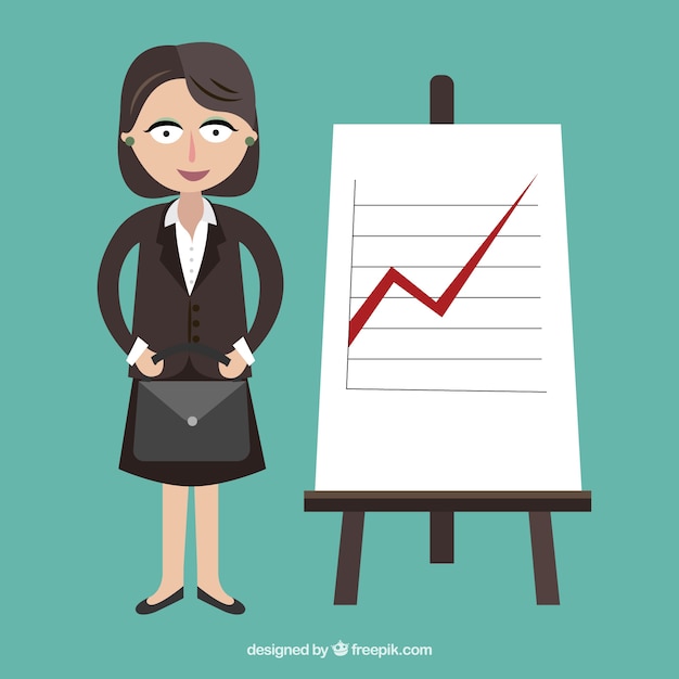 Businesswoman with a chart