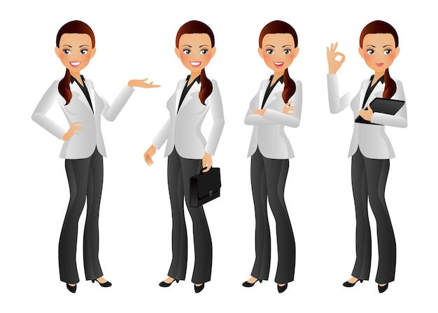 Businesswoman with different poses