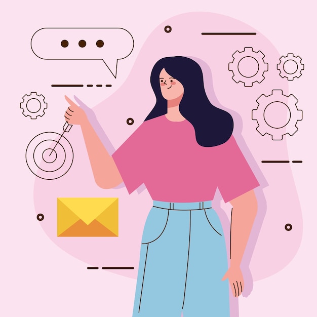 Businesswoman with envelope mail