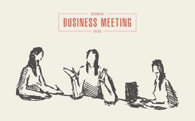 businesswomen working on a new project with a team
