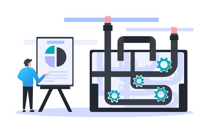 Vector businness illustration with cool collors