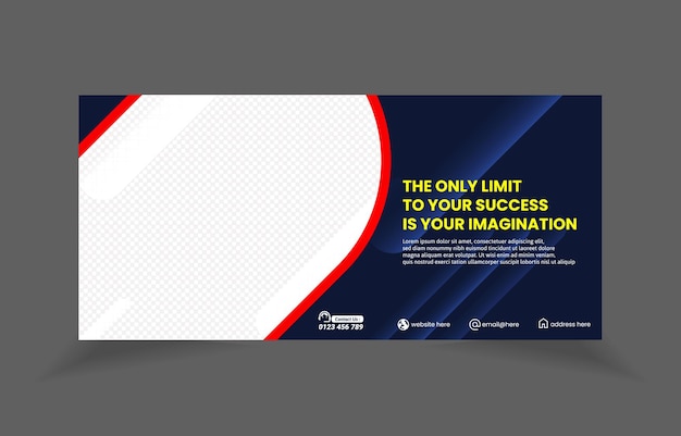 Vector bussines banner horizontal template design with image space