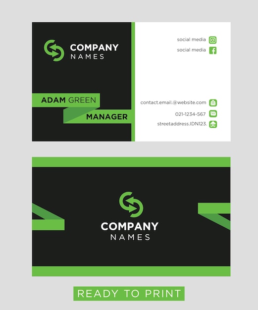 Bussiness card green