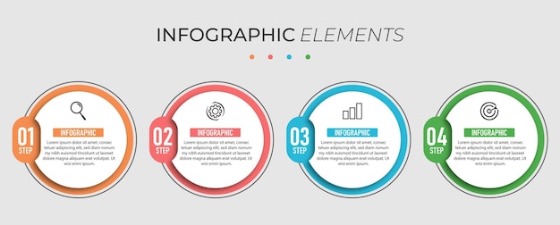 Bussiness infographic circle design presentation template with 4 options