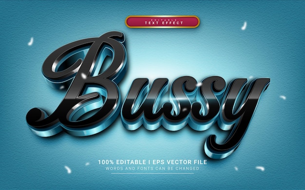 Vector bussy 3d style text effect