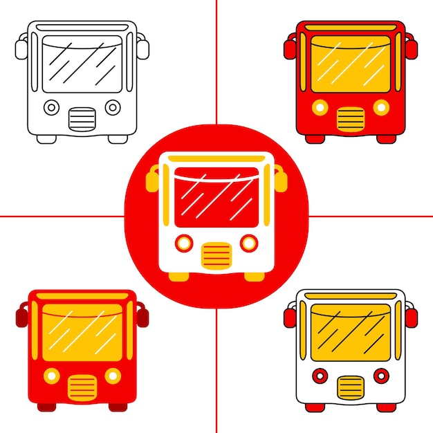 Bustour door Tokio in platte ontwerpstijl