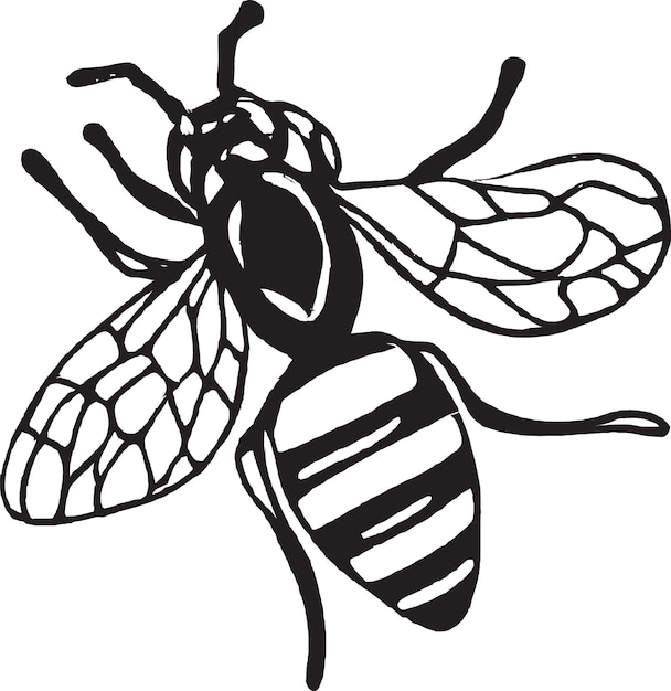 忙しいミツバチのイラストのロゴ