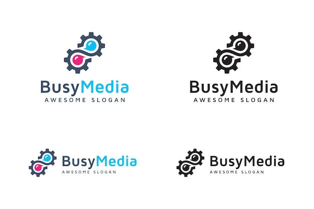 Шаблон логотипа Busy Media